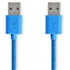 Image de Câble USB Nedis - USB 3.2 Gen 1 - USB-A mâle - USB-A mâle - 5 Gbps - nickelé - 2.00 m - rond - PVC - bleu - enveloppe