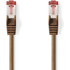 Image de Nedis Câble réseau CAT6 - RJ45 mâle - RJ45 mâle - S/FTP - 10,0 m - Rond - LSZH - Marron - Sachet plastique