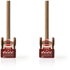 Image de Nedis Câble réseau CAT6 - RJ45 mâle - RJ45 mâle - S/FTP - 7,50 m - Rond - LSZH - Marron - Sachet plastique