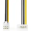 Image de Câble d'alimentation interne | Molex mâle | PCI Express mâle | Plaqué or | 0,20 m | Rond | PVC | Jaune / Noir | Enveloppe