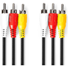Image de Câble vidéo composite | 3x RCA mâle | 3x RCA mâle | Nickelé | 480p | 5.00 m | Rond | PVC | Noir | Sachet en plastique