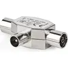 Image de Adaptateur Satellite & Antenne | IEC (Coax) Hane | 2x Coax Hona | Nickel Platerad | 75 Ohm | T-Splitter | Metal | Silver | 1 st. | Couvercle