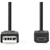 Image de Nedis Câble USB - USB 2.0 - USB-A mâle - USB Micro-B mâle - 480 Mbps - Nickelé - 2,00 m - Rond - PVC - Noir - Boîte noire