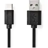 Image de Câble USB | USB 2.0 | USB-A mâle | USB-C  mâle | 60 W | 480 Mbps | Nickelé | 1,00 m | Rond | PVC | Noir | Boîte