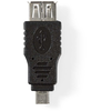 Image de Adaptateur USB Micro-B | USB 2.0 | USB Micro-B mâle | USB-A femelle | 480 Mbps | Nickelé | PVC | Noir | Blister
