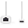 Image de Carte réseau USB | USB 3.2 Gen 1 | 1000 Mbps | USB-C  mâle | RJ45 femelle | 0.20 m | Rond | Nickelé | Cuivre teinté | Blanc | Boîte