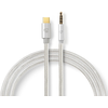 Image de Adaptateur Nedis USB-C - USB 2.0 - USB-C mâle - 3.5 mm mâle - 1.00 m - rond - plaqué or - tressé / nylon - aluminium - emballage avec fenêtre transparente
