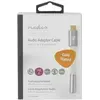 Image de Nedis USB-C Adapter - USB 2.0 - USB-C mâle - 3.5 mm femelle - 0.08 m - rond - doré - tressé / nylon - argent / blanc - emballage avec fenêtre transparente
