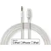 Image de Nedis Lightning Adapter - Apple Lightning 8 broches - Connecteur 3,5 mm - Plaqué or - 1,00 m - Rond - Nylon - Emballage avec fenêtre de visualisation