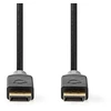 Image de Nedis Displayport cable - DisplayPort male - DisplayPort male - 8K@60Hz - Plaqué or - 3,00 m - Rond - PVC - Anthracite - Boîte
