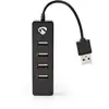 Image de Nedis UHUBU2420BK hub & concentrateur USB 2.0 480 Mbit/s Noir - Neuf