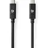 Image de Nedis Câble USB - USB 3.2 Gen 2 - USB-C mâle - USB-C mâle - 100 W - 4K@60Hz - 10 Gbps - Nickelé - 1,00 m - Rond - PVC - Noir - Boîte