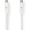 Image de Câble USB | USB 3.2 Gen 2 | USB-C  mâle | USB-C  mâle | 100 W | 4K@60Hz | 10 Gbps | Nickelé | 1,00 m | Rond | PVC | Blanc | Boîte