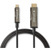 Image de Nedis câble optique USB (actif) - USB-C mâle - HDMI mâle - 18 Gbps - 20.0 m - rond - PVC - noir - emballage carton