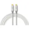 Image de Câble USB | USB 3.2 Gen 2x2 | USB-C  mâle | USB-C  mâle | 100 W | 4K@60Hz | 20 Gbps | Plaqué or | 1,00 m | Rond | Tressé / Nylon | Argent | Boîte avec fenêtre couverte