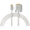 Image de Nedis HDMI - Câble - HDMI mâle - DVI-D 24+1-Pin mâle - 2560x1600 - plaqué or - 2.00 m - droit - tressé - argent - emballage avec fenêtre transparente
