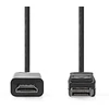 Image de Nedis Displayport cable - DisplayPort male - HDMI male - 4K@30Hz - Nickelé - 1.00 m - Rond - PVC - Anthracite - Box Box