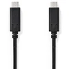 Image de Câble USB Nedis - USB 3.2 Gen 1 - USB-C mâle - USB-C mâle - 60 W - 4K@60Hz - 5 Gbps - nickelé - 2.00 m - rond - PVC - noir - boîte