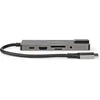 Image de Adaptateur Multi-Ports USB | USB 3.2 Gen 1 | USB-C  Mâle | RJ45 Femelle / SD / Sortie HDMI   / 2x USB-C  / 3.5 mm Femelle / 3x USB-A Femelle | 5 Gbps | 0.20 m | Rond | Plaqué or | PVC | Anthracite | Boîte