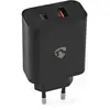 Image de Chargeur mural | 65 W | Fonction de charge rapide | 2,0 / 2,25 A / 3,25 A A | Nombre de sorties : 2 | USB-A / USB-C  | Sélection automatique de la tension