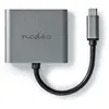 Image de Adaptateur USB-C  | USB 3.2 Gen 1 | USB-C  mâle | 2x HDMI  | 4K@30Hz | 0,10 m | Rond | Nickelé | PVC | Noir | Boîte