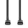 Image de Câble USB | USB 4.0 Gen 3x2 | USB-C  mâle | USB-C  mâle | 240 W | 8K@60Hz | 40 Gbps | Nickelé | 1,00 m | Rond | PVC | Noir | Boîte