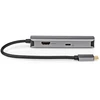 Image de Nedis Adaptateur USB multi-ports - 4 en 1 - USB 3.2 Gen 1 - USB-C mâle - Sortie HDMI / RJ45 femelle / USB-A femelle / USB-C femelle - 5 Gbps - 0.20 m - rond - plaqué or - PVC - anthracite - boîte