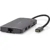 Image de Nedis Adaptateur USB multi-ports - 7-en-1 - USB 3.2 Gen 1 - USB-C mâle - Sortie HDMI / Micro SD / RJ45 femelle / SD / USB-C femelle / 3x USB-A femelle - 5 Gbps - 0.20 m - rond - plaqué or - PVC