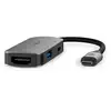 Image de Adaptateur multiport USB | USB 3.2 Gen 1 | USB-C  mâle | HDMI  Output / USB-A femelle / USB-C  femelle | 5 Gbps | 0.10 m | Rond | Nickelé | PVC | Gris | Boîte