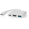 Image de Adaptateur multiport USB | USB 3.2 Gen 1 | USB-C  Male | HDMI  Output / USB-A Female / USB-C  Female | 5 Gbps | 0.10 m | Rond | Nickel Plated | PVC | White | Box