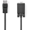 Image de Câble VGA Nedis - DisplayPort mâle - VGA mâle - nickelé - résolution maximale : 1080p - 2.00 m - rond - PVC - noir - Label