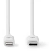 Image de Câble Lightning | USB 2.0 | Apple Lightning, 8 broches | USB-C  mâle | 480 Mbps | Nickelé | 1,00 m | Rond | PVC | Blanc | Étiquette