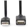 Image de Câble USB | USB 2.0 | USB-A mâle | USB-A femelle | 480 Mbps | Nickelé | 2.00 m | Rond | PVC | Noir | Etiquette