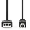 Image de Câble USB | USB 2.0 | USB-A mâle | USB-B mâle | 10 W | 480 Mbps | Nickelé | 1.00 m | Rond | PVC | Noir | Etiquette