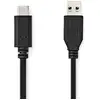 Image de Câble USB | USB 3.2 génération 2 | USB-A mâle | USB-C  Mâle | 60 W | 10 Gbit/s | Nickelé | 1,00 m | Rond | PVC | Noir | Étiquette