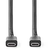 Image de Câble USB | USB 3.2 Gen 2x2 | USB-C  mâle | USB-C  mâle | 100 W | 4K@60Hz | 20 Gbps | Nickelé | 2,00 m | Rond | PVC | Noir | Emballé