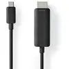 Image de Adaptateur Nedis USB-C - USB 3.2 Gen 1 - USB-C mâle - HDMI mâle - 4K@60Hz - 2.00 m - rond - nickelé - PVC - noir - étiquette