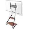 Image de Nedis support TV au sol - 37 - 75 " - poids d'écran maximal supporté : 40 kg - design Bauhaus - hauteurs préréglées réglables - MDF / acier - brun / noir