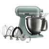 Image de KitchenAid 5KSM50PKVEMJ, robot de cuisine sur socle, couleur menthe, fonctions : pétrissage, mélange, fouettage, capacité : 4,7 litres, modèle Mint Julep, avec fouet