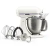 Image de KitchenAid 5KSM50PKVEPL, Robot de cuisine sur socle, Blanc, Fonctionnalités : pétrissage, mélange, fouettage, Capacité : 4,7 litres, Type de: levier, Matériau : métal