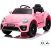 Image de Voiture électrique Volkswagen Beetle pour enfants 12 V (1 à 4 ans)   Sous licence officielle, avec télécommande, pneus en EVA et siège en cuir   Véhicule électrique pour enfants   Rose