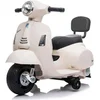 Image de Trottinette électrique Vespa GTS Mini pour enfants 6 V (1 à 3 ans)   Sous licence officielle, avec phare, roues d'appui et siège en cuir   Trottinette électrique pour enfants   Blanche