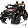Image de Voiture électrique pour enfants Toyota FJ Cruiser 12 V (1 à 6 ans)   Sous licence officielle, avec télécommande, pneus en EVA, 2 moteurs et siège en cuir   Véhicule électrique pour enfants, noir