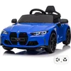 Image de Voiture électrique pour enfants BMW M4 Competition 12 V (1 à 5 ans)   Sous licence officielle, avec télécommande, pneus en EVA, Bluetooth et siège en cuir   Véhicule électrique pour enfants   Bleu
