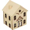 Image de Maison en bois à peindre, 9,5 x 7,8 x 7,8 cm, décoration pour Noël et scènes d'hiver