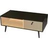 Image de Urban Living - Table Basse Avec Poignée Effet Cuir Noir Atmosphera