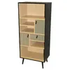 Image de Urban Living - Bibliothèque Avec Rangements 60x39,5x140 Cm Naturel Et Noir - Sonora