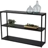 Image de Urban Living - Bibliothèque 3 Niveaux En Acier - L. 30 X L. 120 X H. 80 Cm - Noir - Livraison Gratuite
