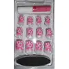 Image de Kit Faux Ongles Rose Motif Bulles et Coeurs