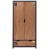 Image de Armoire 2 Portes Vipack Alex - Noir Et Bois